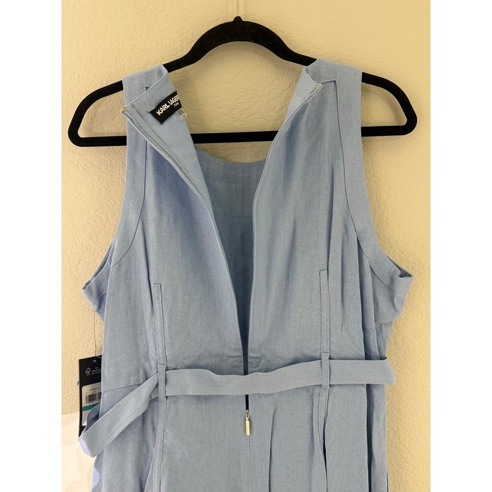 Karl Lagerfeld Paris Women’s Sleeveless Blue Midi Dress High Low Hem Wedding 16 - Picture 13 of 15